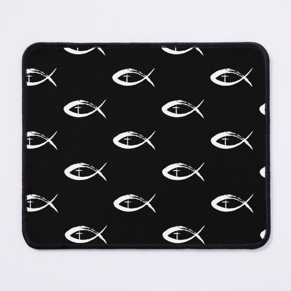 Item preview, Painted Cross and Fish Christian Design - White designed and sold by CrossAndCrown.