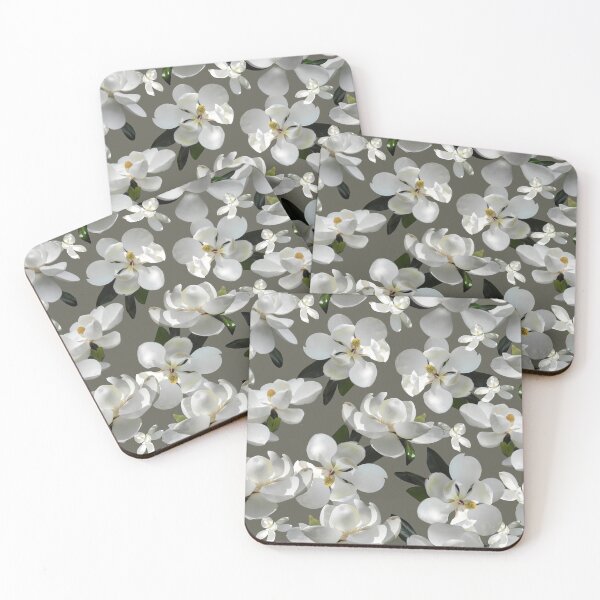 Item preview, Sun-Dappled Magnolia on Khaki Half-Drop Repeat 5748 designed and sold by Art in My Loft.