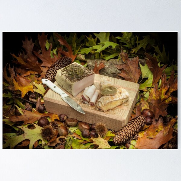 Item preview, Autumnal still life composition with lard and bread designed and sold by enolabrain.
