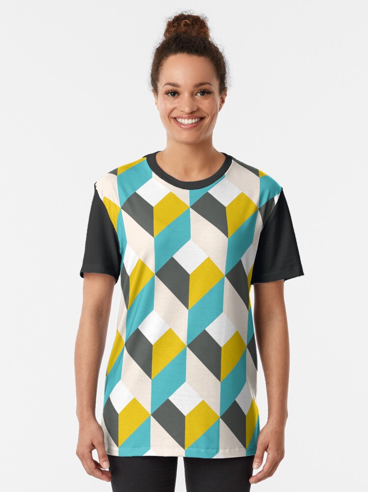 Alternate view of Geometric Pattern: Box: Bee Graphic T-Shirt