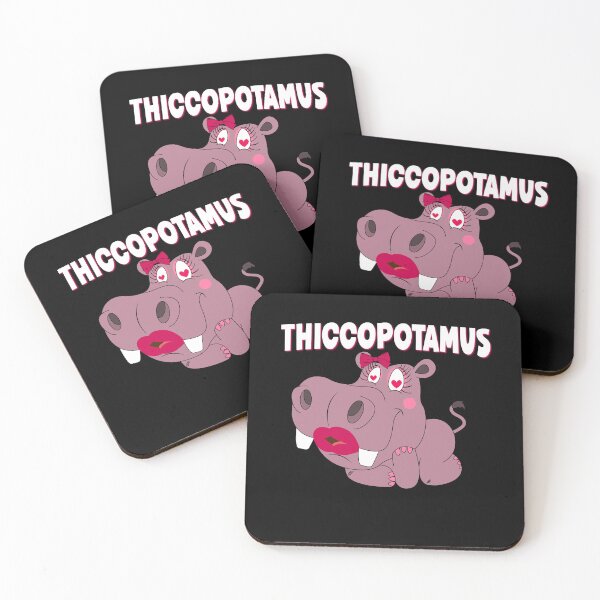 Item preview, Funny Pink Thiccopotamus Thick Thighs Cute Curvy Pride Hippo designed and sold by FlorenciaBliss.