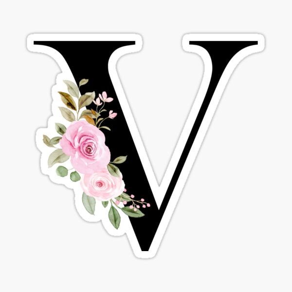 Flores Letter V Sticker