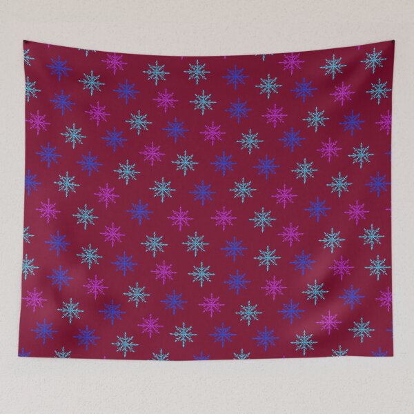 Item preview, Hand painted Snowflakes seamless patern Burgundy background patern Christmas patern Cute patern designed and sold by Sunflower-7.