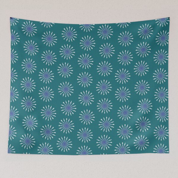 Item preview, Hand painted Snowflakes seamless patern Emerald background patern Christmas patern Cute patern designed and sold by Sunflower-7.