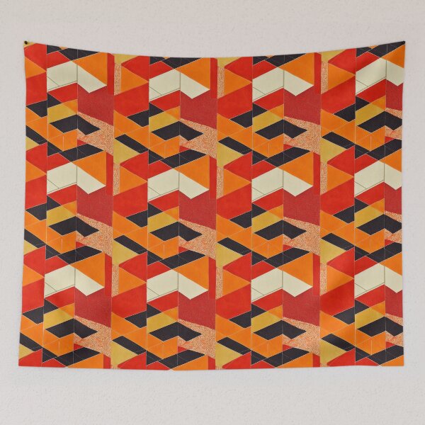 Item preview, Red/Orange Abstract Patchwork designed and sold by BuraxisDesigns.