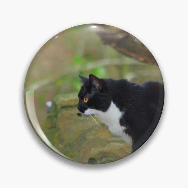 Item preview, black and white fluffy cat designed and sold by Francespoppy.