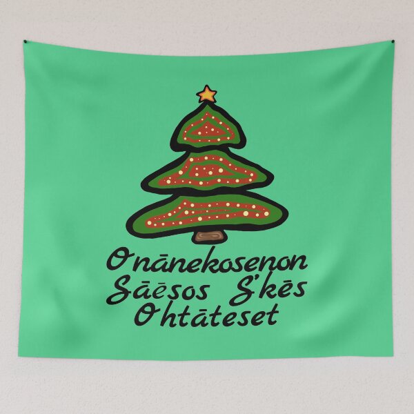 Item preview, Onānekosenon Sāēsos s’kēs ohtāteset - Merry Christmas MenomineeTribe Holiday designed and sold by MagicBoutique.