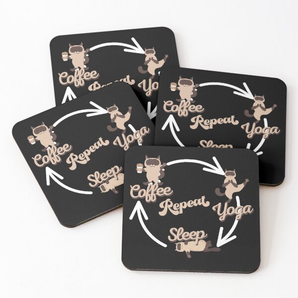 Item preview, Inspiration Coffee, Yoga, Sleep, Repeat, Siamese cat design. designed and sold by Sanctum Cosmos.