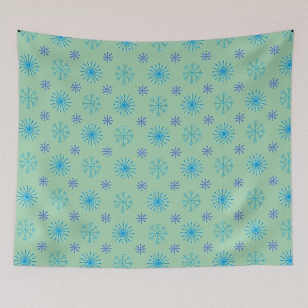 Item preview, Hand painted Snowflakes seamless patern Blue background patern Christmas patern Cute patern designed and sold by Sunflower-7.