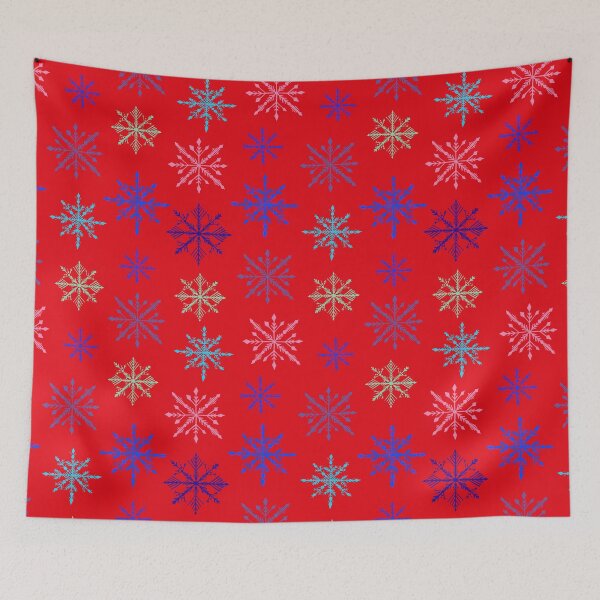 Item preview, Copy of Hand painted Snowflakes seamless patern Red background patern Christmas patern Cute patern designed and sold by Sunflower-7.