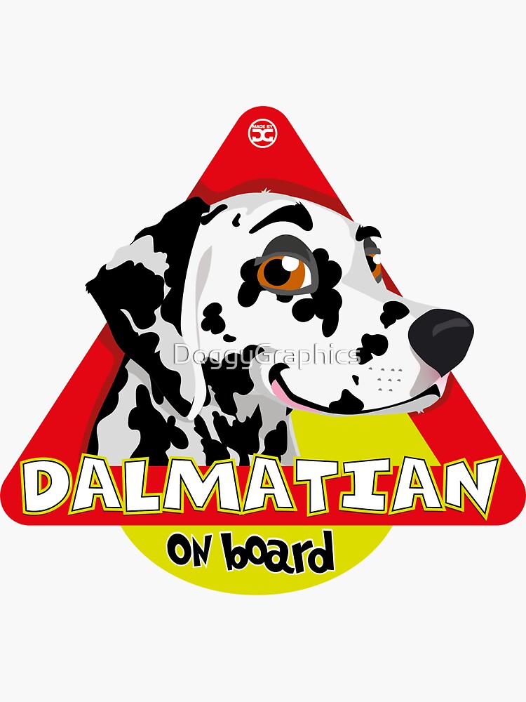 Thumbnail 3 of 3, Sticker, Dalmatian On Board - Black&White designed and sold by DoggyGraphics.