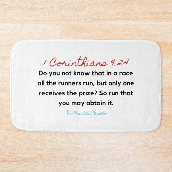 Item preview, Marathon Race Scripture Quote I Corinthians 9:24 - White designed and sold by TheReporter1.