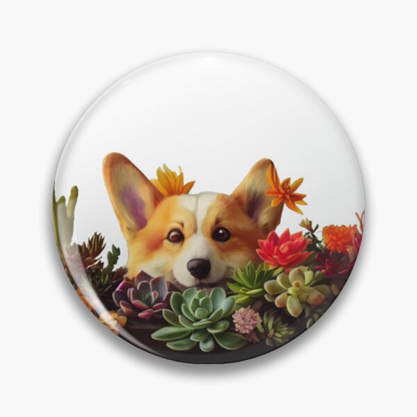 Item preview, Succulent Basket Corgi designed and sold by Paint-of-Heart.