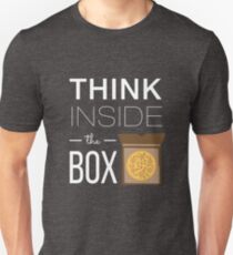 Think Inside the Box. Think Pizza. Slim Fit T-Shirt