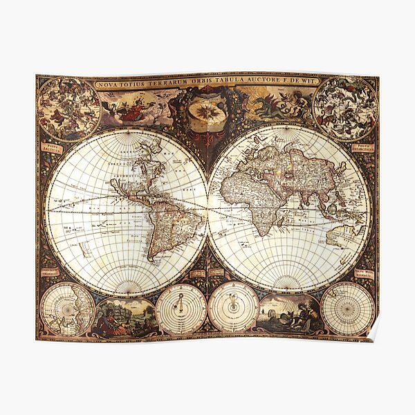 Vintage Old World Map Poster
