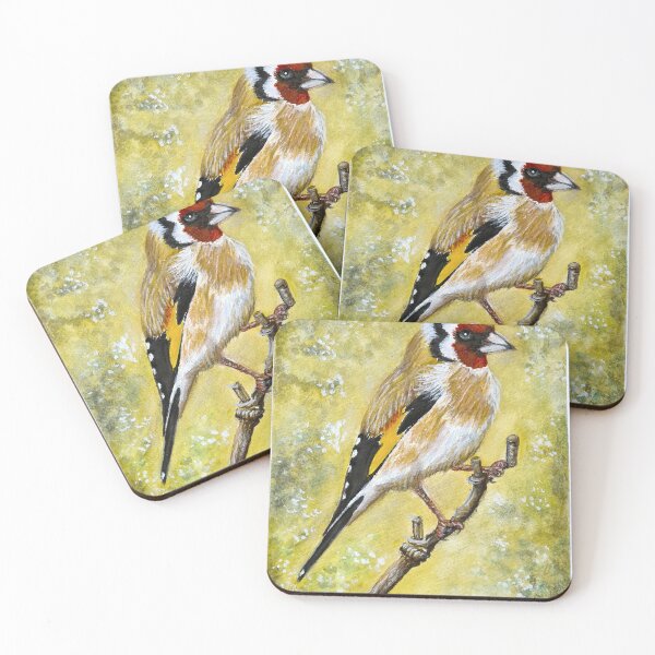 Item preview, Gold Finch bird illustration, watercolour  designed and sold by OilPaintsHatts.