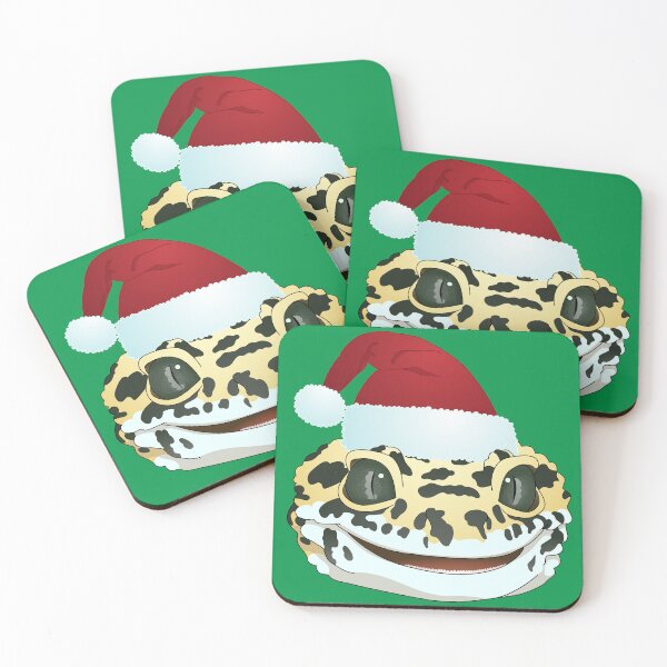 Artikelvorschau, Leopardgecko trägt eine Weihnachtsmütze entworfen und verkauft von Zia Frazier.