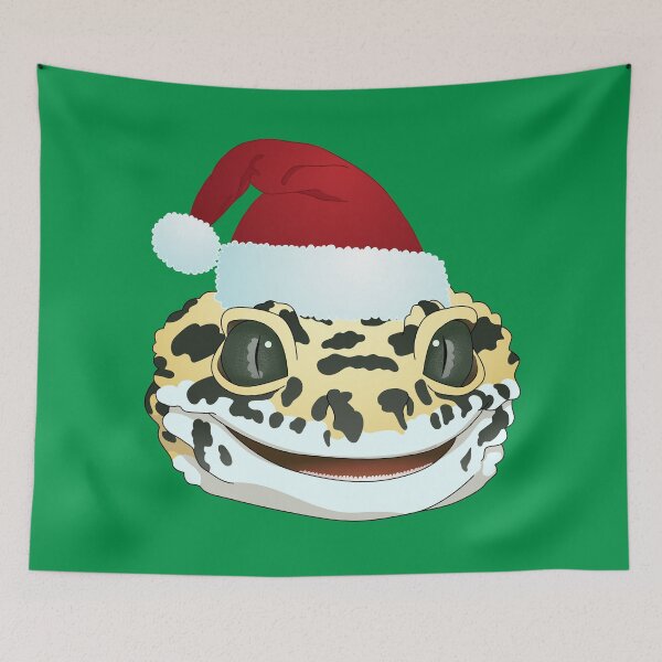 Artikelvorschau, Leopardgecko trägt eine Weihnachtsmütze entworfen und verkauft von Zia Frazier.