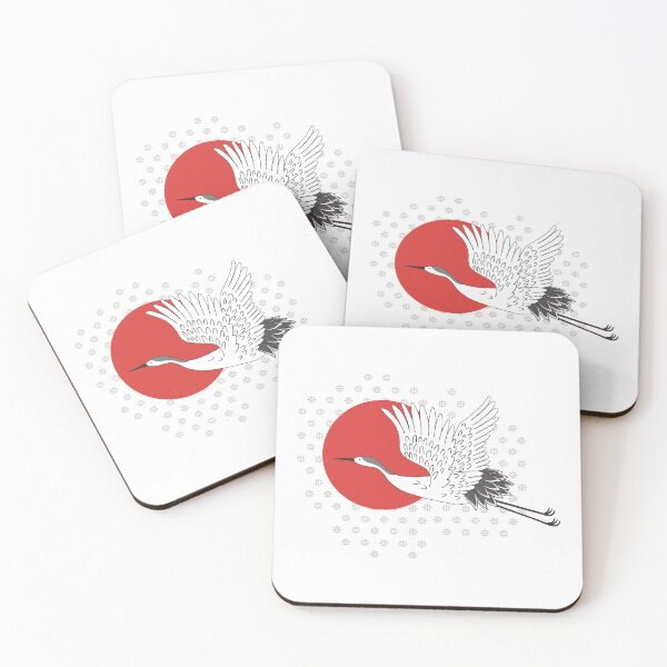 Item preview, Japanese cranes and sun design designed and sold by Cheekyleopard.