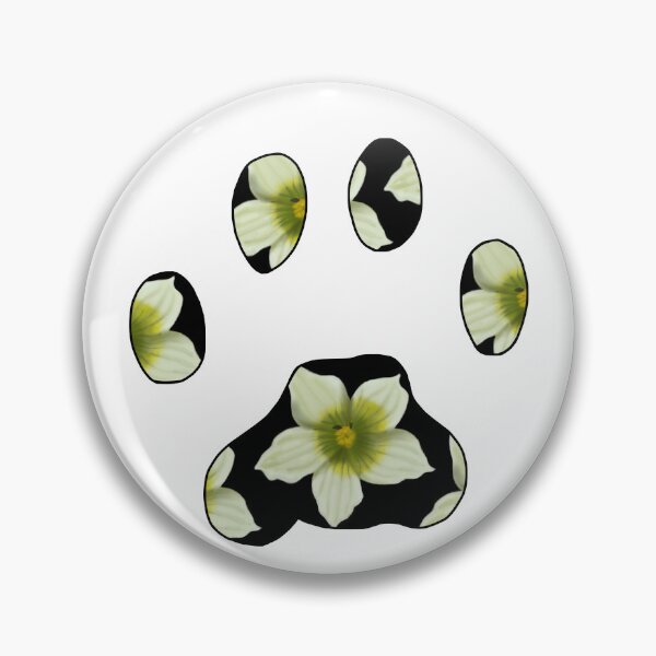 Item preview, Cat paw with Briony flower pattern in black on white designed and sold by Encie-Designs.
