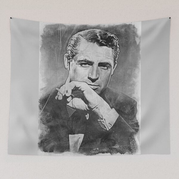 Item preview, Cary Grant Art - watercolor bw - D14 designed and sold by DecoVintage.