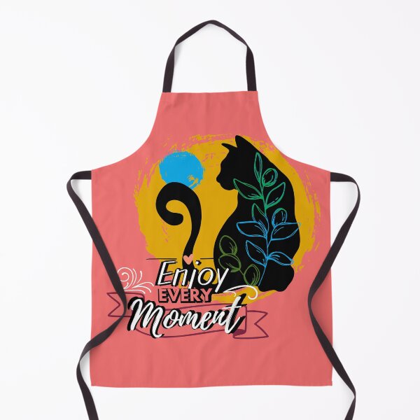 Item preview, Inspirational quote, enjoy every moment, floral cat designed and sold by Sanctum Cosmos.