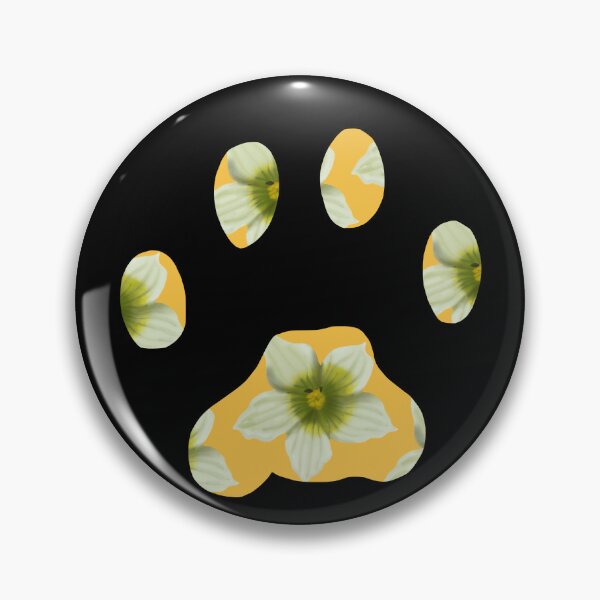 Item preview, Cat paw with Briony flower pattern in yellow on black designed and sold by Encie-Designs.