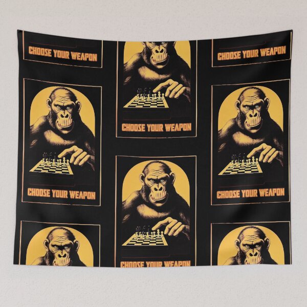 Item preview, Monkey Chess Player designed and sold by TheSamuraiCat.