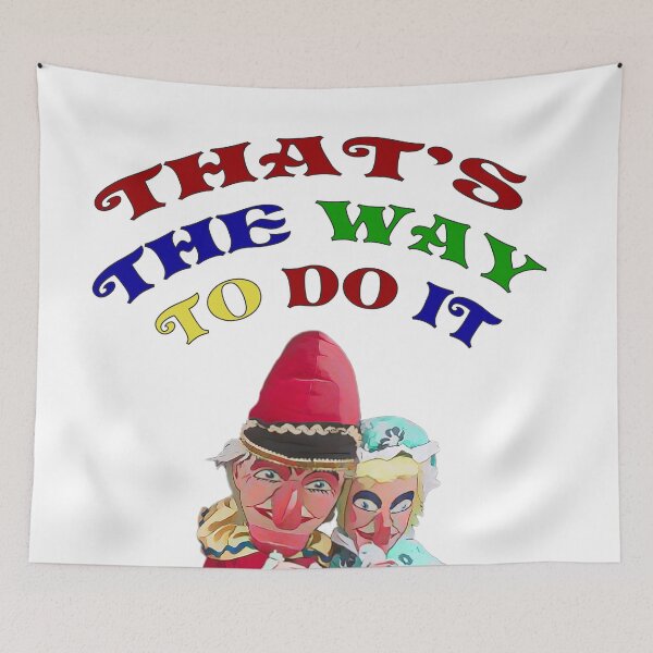 Item preview, Punch and Judy illustration with "That's the way to do it" words.  designed and sold by janesg.