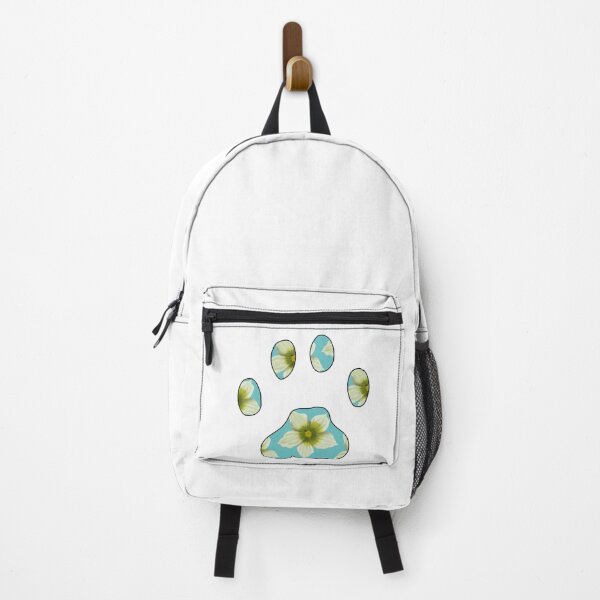 Item preview, Cat paw with Briony flower pattern in light blue on white designed and sold by Encie-Designs.