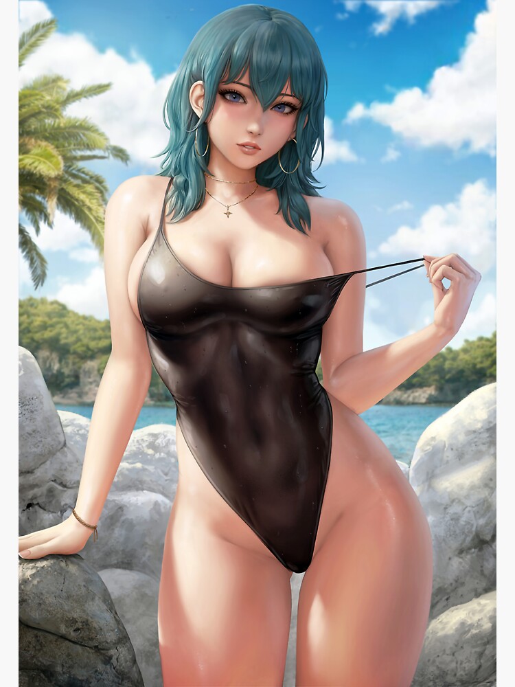 Byleth In Bikini Swimsuit From Fire Emblem Sticker For Sale By Waifushentai Redbubble