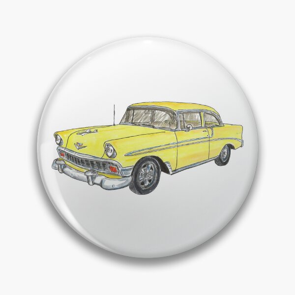 Item preview, 1956 Belair 2 Door Post - Yellow designed and sold by WheelsinArt.