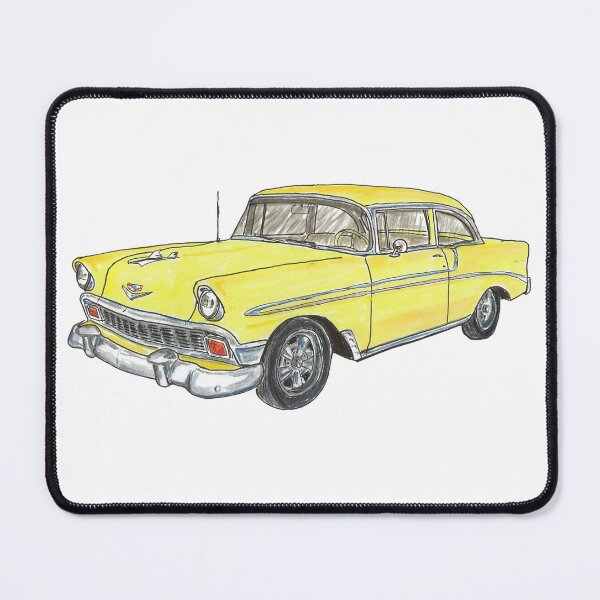 Item preview, 1956 Belair 2 Door Post - Yellow designed and sold by WheelsinArt.