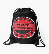 Cat For President Drawstring Bag