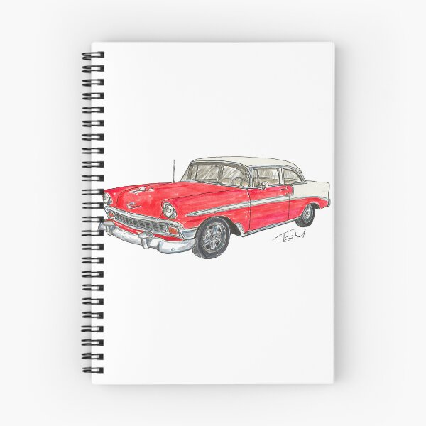 Item preview, 1956 Belair 2 Door Post - White & Red designed and sold by WheelsinArt.