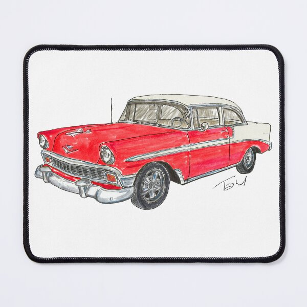 Item preview, 1956 Belair 2 Door Post - White & Red designed and sold by WheelsinArt.