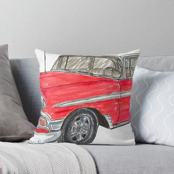 Item preview, 1956 Belair 2 Door Post - White & Red designed and sold by WheelsinArt.
