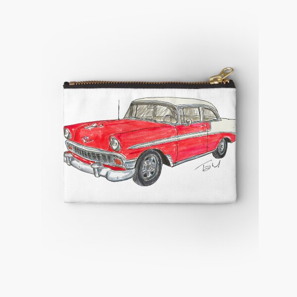 Item preview, 1956 Belair 2 Door Post - White & Red designed and sold by WheelsinArt.