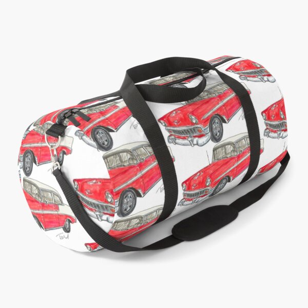Item preview, 1956 Belair 2 Door Post - White & Red designed and sold by WheelsinArt.