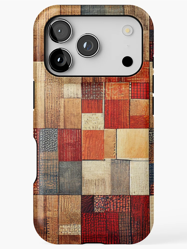 Thumbnail 1 of 4, iPhone Case, Rustic Patchwork designed and sold by BuraxisDesigns.