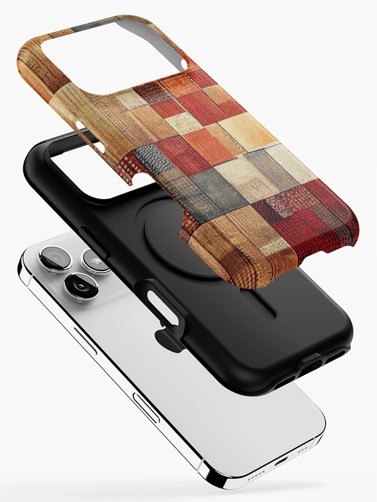 Thumbnail 2 of 4, iPhone Case, Rustic Patchwork designed and sold by BuraxisDesigns.