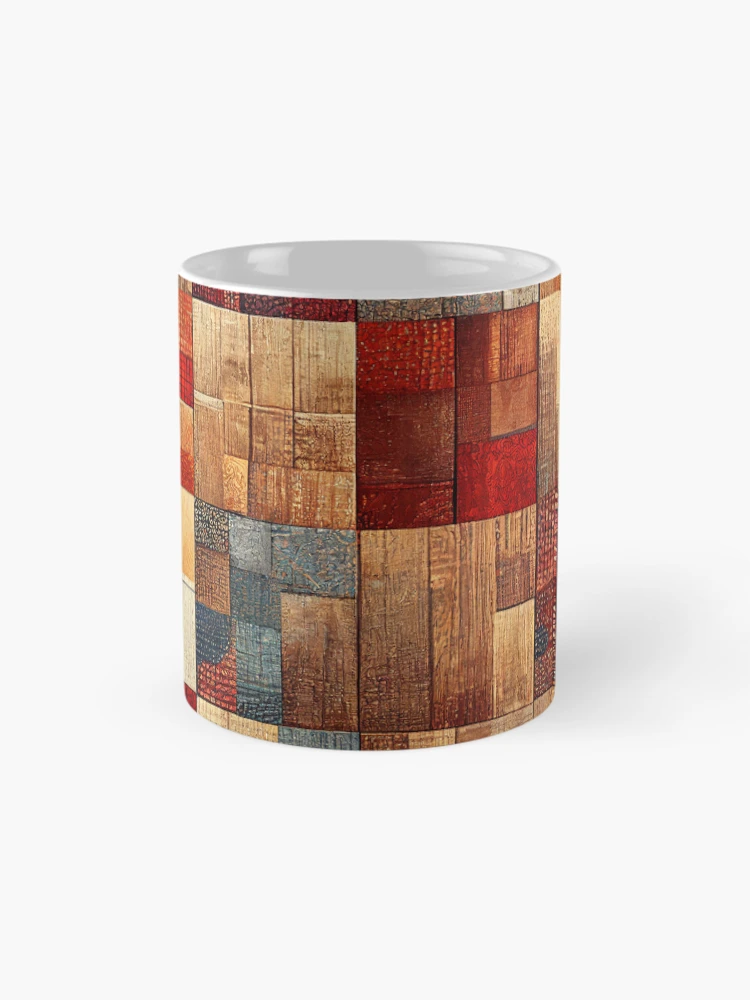 Thumbnail 4 of 6, Coffee Mug, Rustic Patchwork designed and sold by BuraxisDesigns.