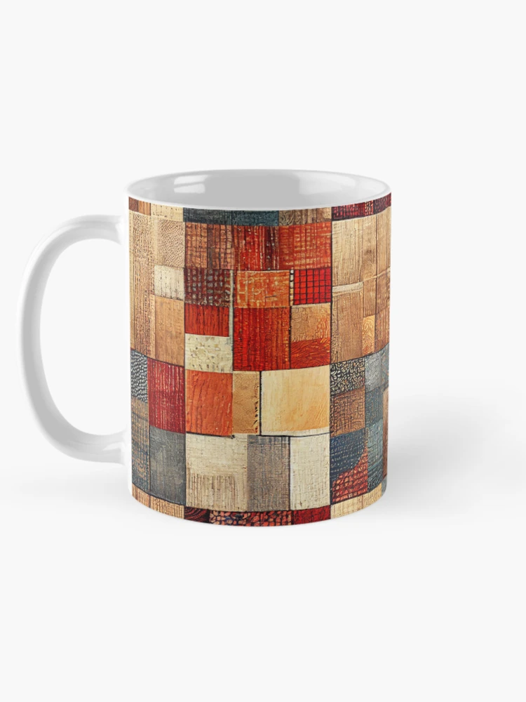 Thumbnail 5 of 6, Coffee Mug, Rustic Patchwork designed and sold by BuraxisDesigns.