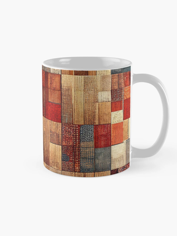 Thumbnail 3 of 6, Coffee Mug, Rustic Patchwork designed and sold by BuraxisDesigns.