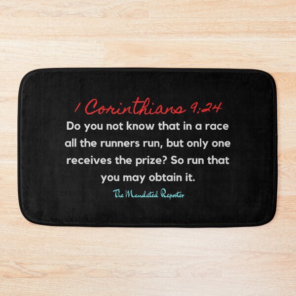 Item preview, Marathon Race Scripture Quote I Corinthians 9:24 - Black designed and sold by TheReporter1.
