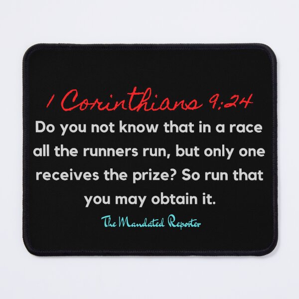 Item preview, Marathon Race Scripture Quote I Corinthians 9:24 - Black designed and sold by TheReporter1.