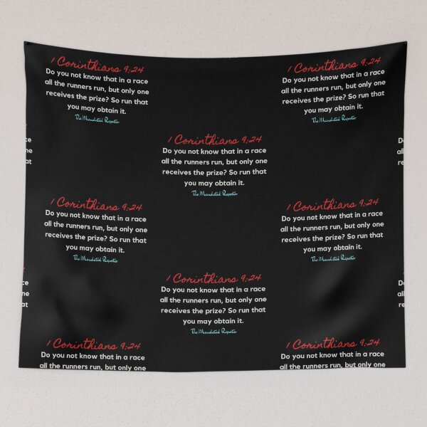 Item preview, Marathon Race Scripture Quote I Corinthians 9:24 - Black designed and sold by TheReporter1.