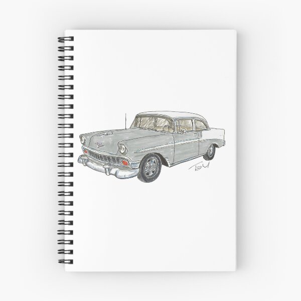 Item preview, 1956 Belair 2 Door Post - White & Gray designed and sold by WheelsinArt.