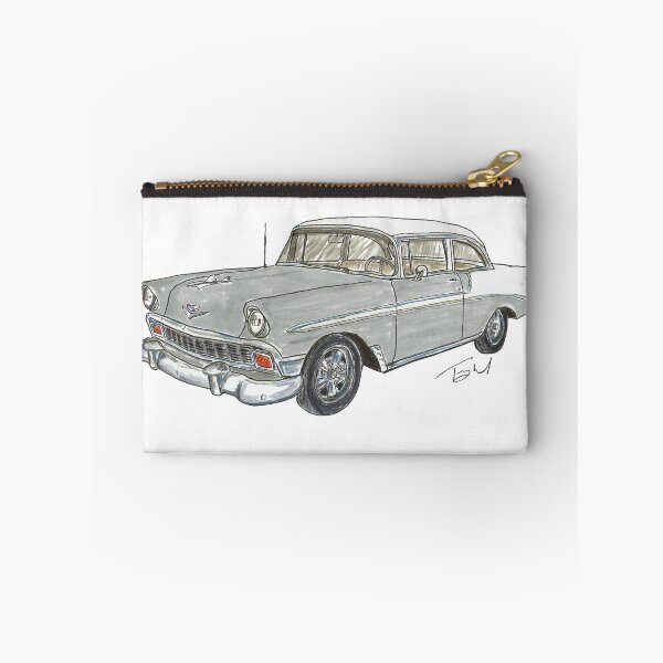 Item preview, 1956 Belair 2 Door Post - White & Gray designed and sold by WheelsinArt.