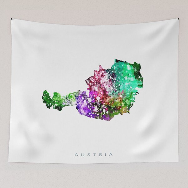 Item preview, Austria Map Watercolor Painting designed and sold by InkistPrints.